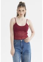 Peto Mujer Pabilo Lazo Escote Rojo