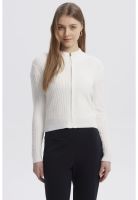 Sweater Mujer Cuello Con Cierre Crudo