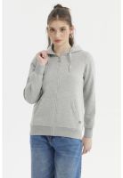Polerón Mujer Abierto Hodie Gris Melange