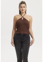 Polera Mujer Halter Café Oscuro