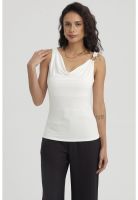 Polera Mujer Drapeado Aplicación Crudo