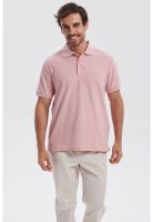 Polera Hombre Piqué Básica Lisa Palo Rosa