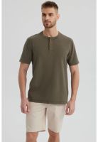 Polera Hombre Tres Botones Verde- ll