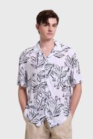 Camisa Hombre Print Tropical Blanco