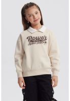 Polerón Niña Cuello Camisero Beige