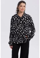 Blusa Mujer Abotonada Rapport Negro / Blanco