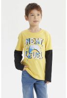 Polera Niño Básica Print Amarillo