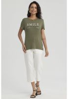 Polera Mujer Print Verde Musgo