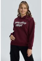 Polerón Niña Print Burdeo