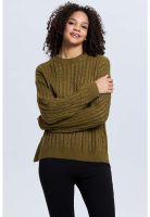 Sweater Mujer Trenzado Verde Militar