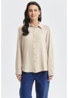 Blusa Mujer Roll Up Beige