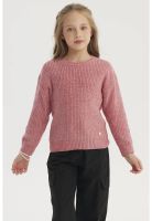 Sweater Niña Chenille Rosado