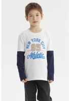 Polera Niño Básica Print Blanco