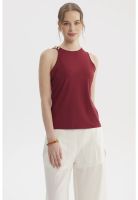 Peto Mujer Aplicación Metálica Burdeo