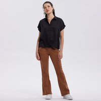 Pantalón Mujer Antelina Pretina Elasticada Café