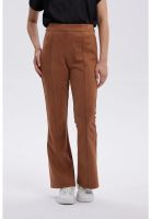 Pantalón Mujer Antelina Pretina Elasticada Café