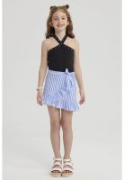 Peto Niña Cuello Cruzado Tachas Negro