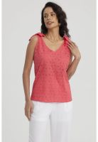 Blusa Mujer Broderie Aplicación Nudo Coral