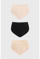 Calzón Mujer Tripack Tiro Alto Crudo