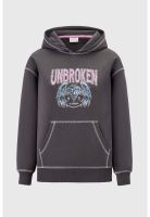 Polerón Niña Oversize Estampado Marengo