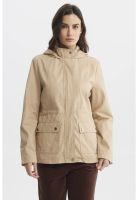 Chaqueta Mujer Con Gorro Beige - lll