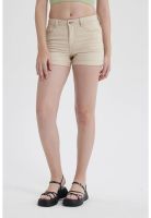 Short Mujer Color Roll Up Tiro Alto Beige Claro