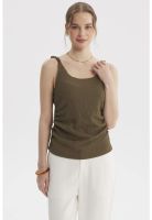 Polera Mujer Tirante Trenzado Verde Olivo