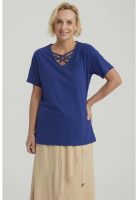 Polera Mujer Detalle Escote Azul Oscuro - ll