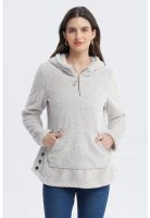 Polar Mujer Básico Aplicación Botón Gris