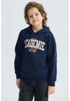 Polerón Niño Básico Print Azul Oscuro