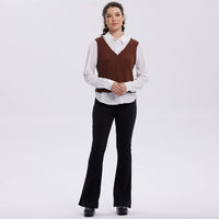 Sweater Mujer Aplicación Blusa Café Oscuro