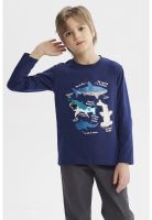 Polera Niño Toddler Print Azul Oscuro