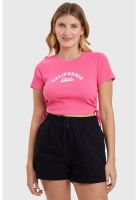 Polera Mujer Top Frunces Fucsia