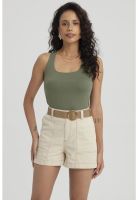 Polera Mujer Lisa Doble Capa Verde Musgo