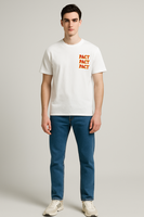 Polera Hombre Doble Print Blanco