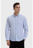 Camisa Hombre Slim Fit Rayas Blanco
