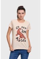 Polera Mujer Básica Print Beige - ll