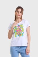 Polera Mujer Gráfica Roll Up Blanco - ll