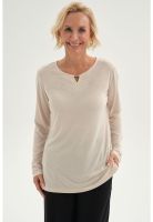 Polera Mujer Lisa Manga Roll Up Beige