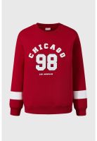 Polerón Niña Oversize Con Print Rojo