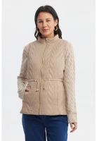 Parka Mujer Con Rombos Beige