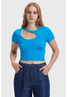 Polera Mujer Argolla Azul