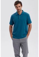 Polera Hombre Piqué Básica Lisa Petróleo - ll