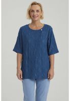 Polera Mujer Texturizada Azul - ll