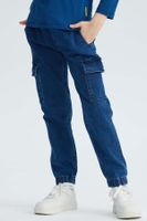 Jeans Niño Jogger Cargo Azul