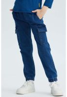Jeans Niño Jogger Cargo Azul