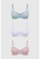 Sostén Mujer Tripack Liso Print Palo Rosa