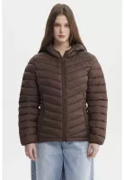 Parka Mujer Corta Plummy Cortes Café Oscuro