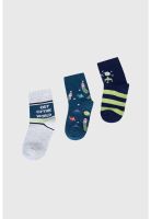 Calcetín Niño Tripack Turquesa