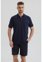 Polera Hombre Con Cierre Azul Marino